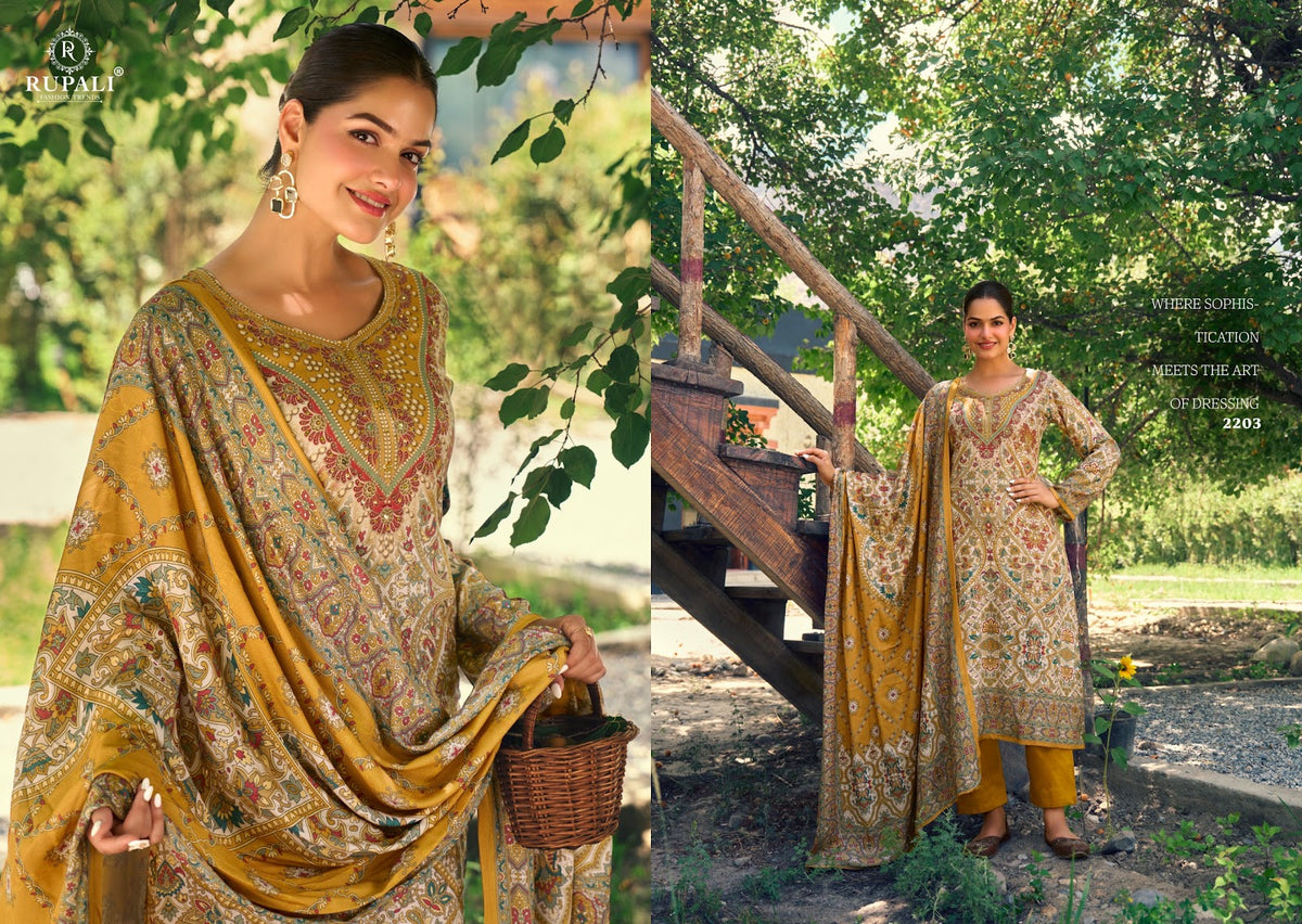 Raaha Rupali Viscose Pashmina Suits Exporter