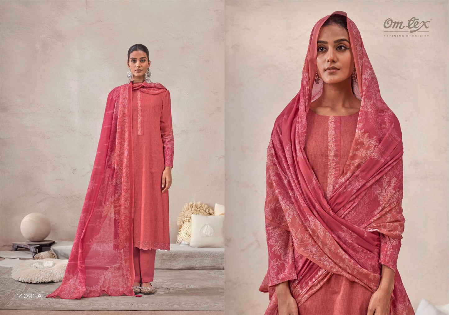 Raahaa Omtex Lawn Cotton Pant Style Suits Exporter