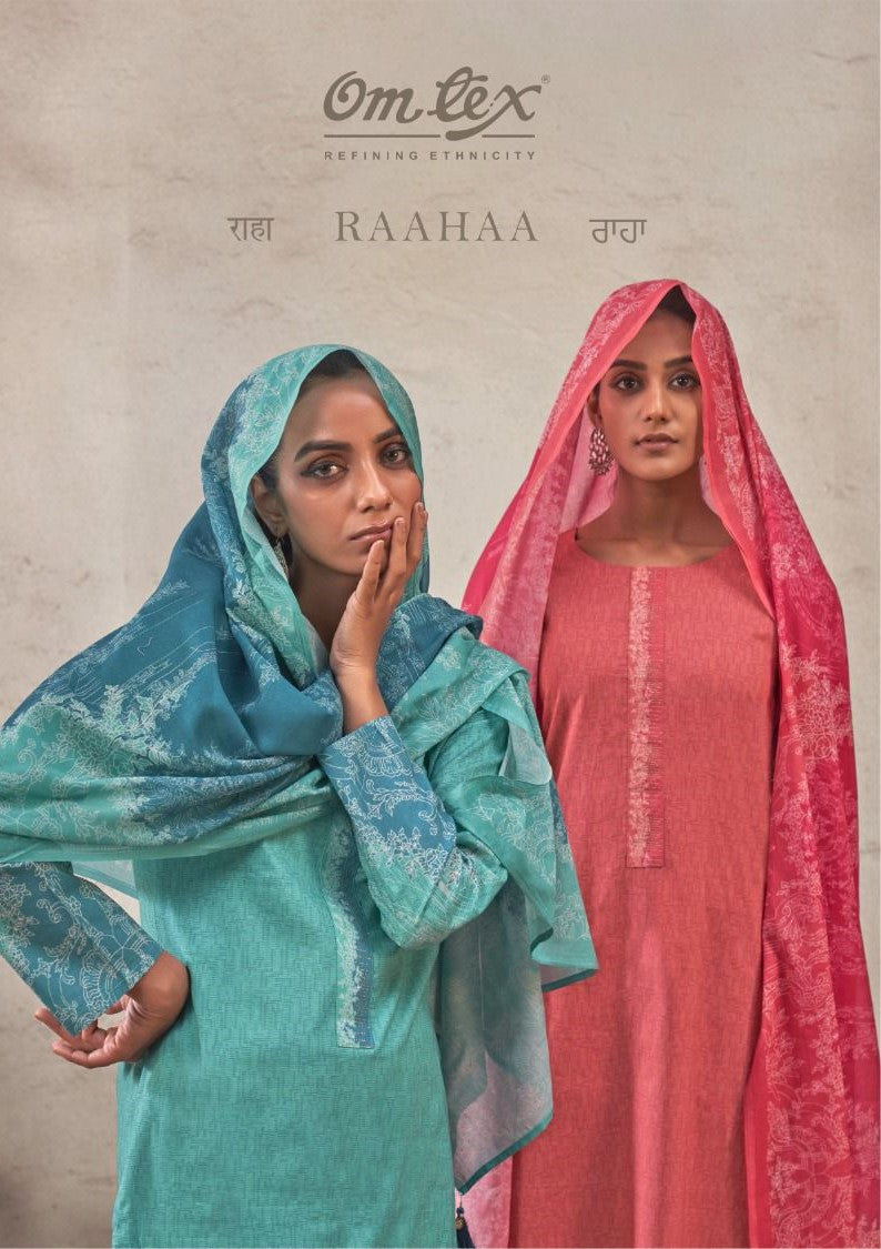 Raahaa Omtex Lawn Cotton Pant Style Suits Exporter
