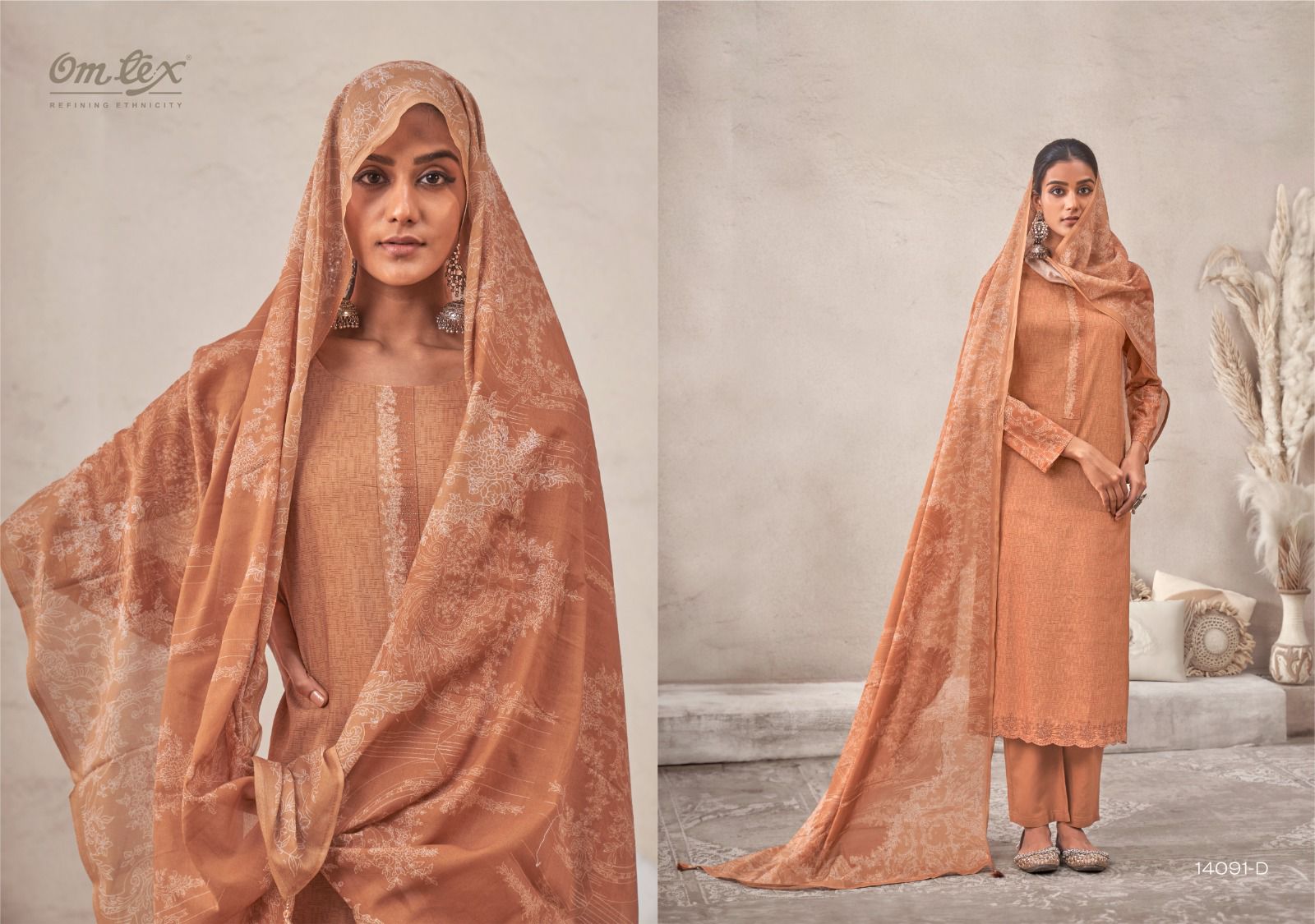 Raahaa Omtex Lawn Cotton Pant Style Suits Exporter