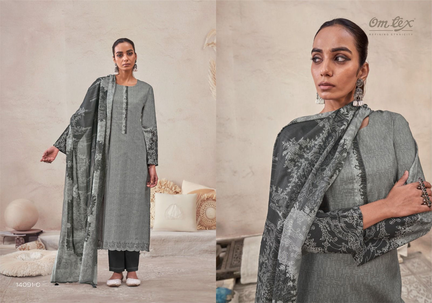 Raahaa Omtex Lawn Cotton Pant Style Suits Exporter