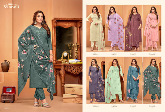 Raahat Vishnu Impex Simmer Pant Style Suits Supplier Ahmedabad