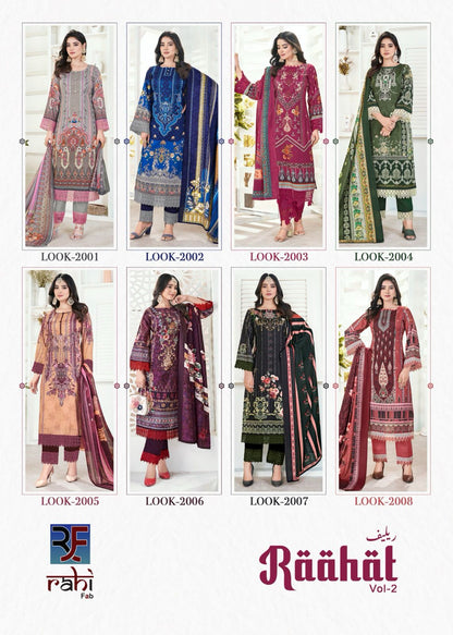 Raahat Vol 2 Rahi Fab Viscose Karachi Salwar Suits Exporter Gujarat