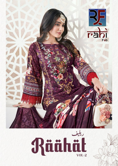 Raahat Vol 2 Rahi Fab Viscose Karachi Salwar Suits Exporter Gujarat