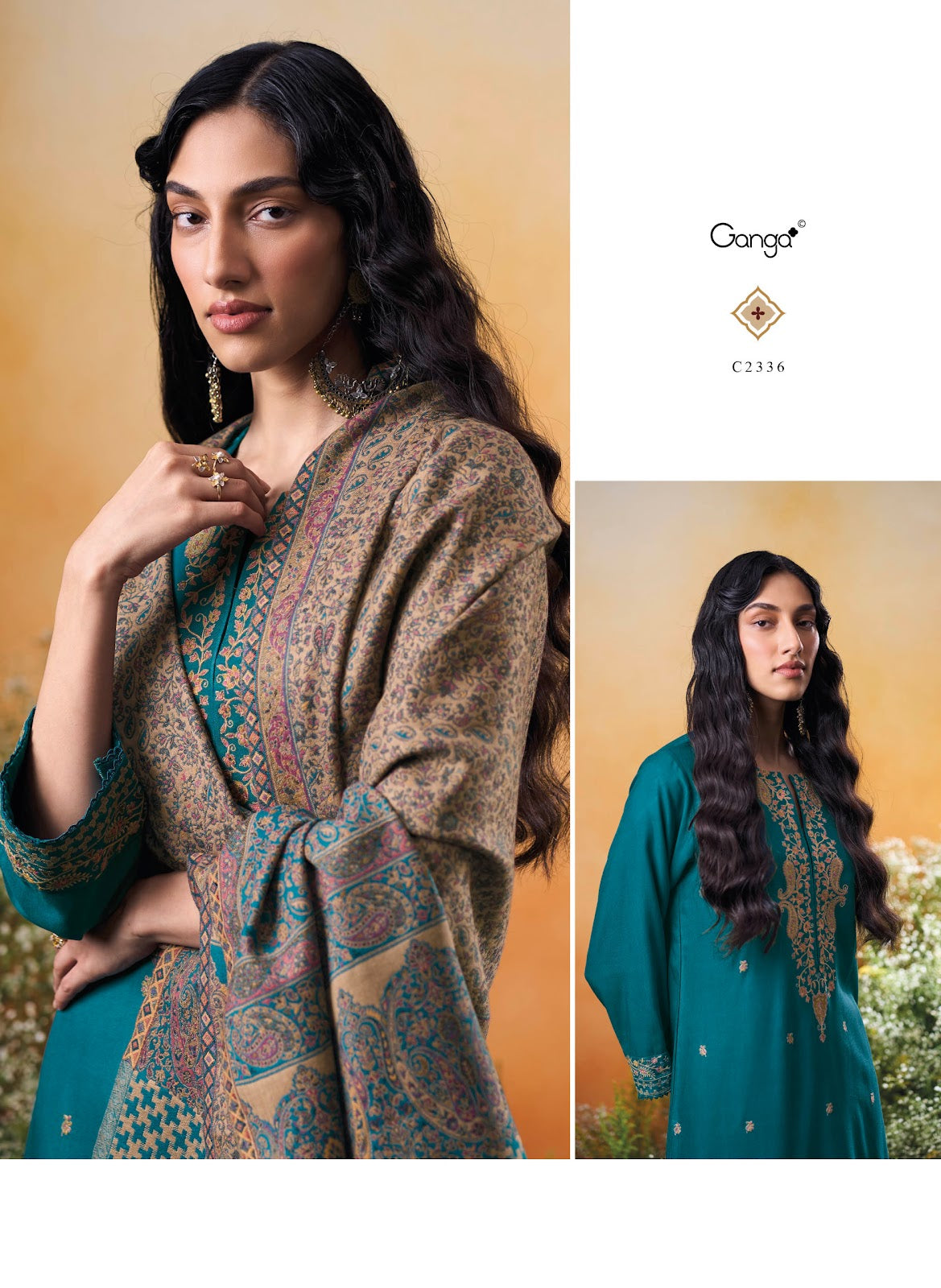 Raahee C2334 - C2339 Ganga Pashmina Suits Supplier Gujarat