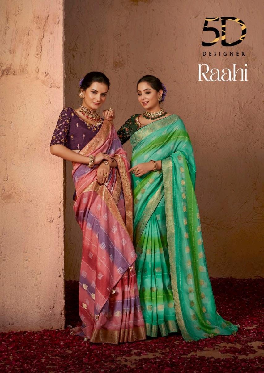 Raahi 5D Designer Silk Jacquard Sarees
