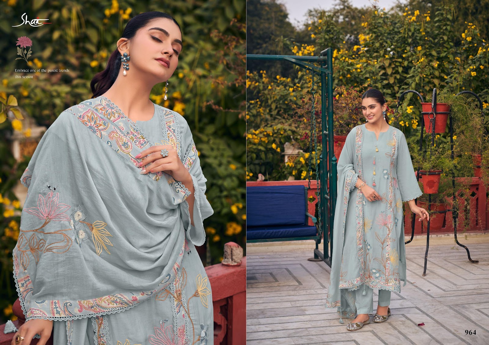Raahi Jay Vijay Shai Chanderi Pant Style Suits Supplier