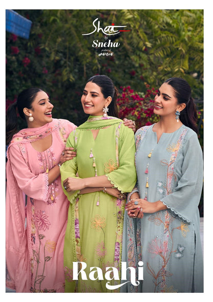 Raahi Jay Vijay Shai Chanderi Pant Style Suits Supplier