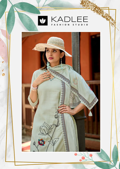 Raahi Kadlee Roman Silk Readymade Pant Style Suits Supplier