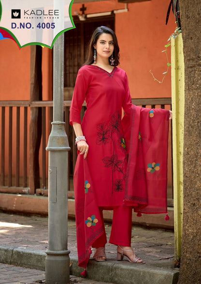 Raahi Kadlee Roman Silk Readymade Pant Style Suits Supplier