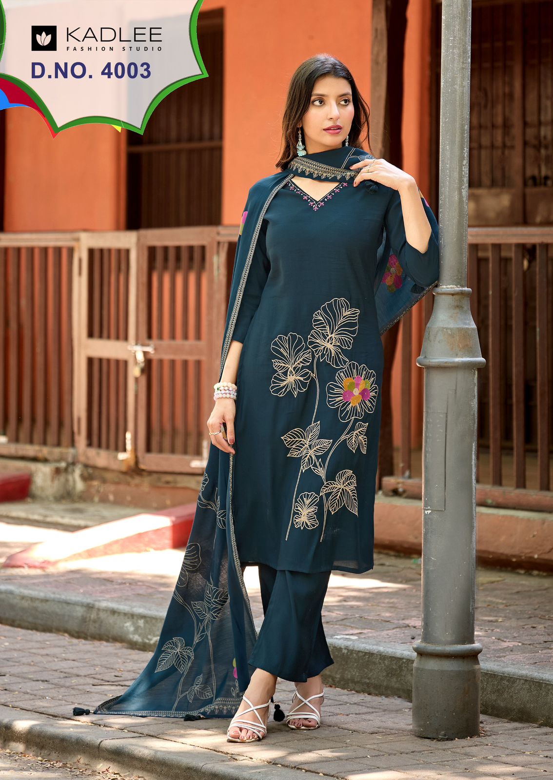 Raahi Kadlee Roman Silk Readymade Pant Style Suits Supplier