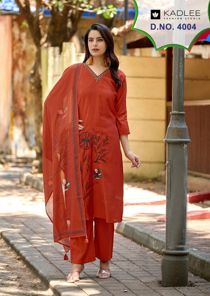 Raahi Kadlee Roman Silk Readymade Pant Style Suits Supplier
