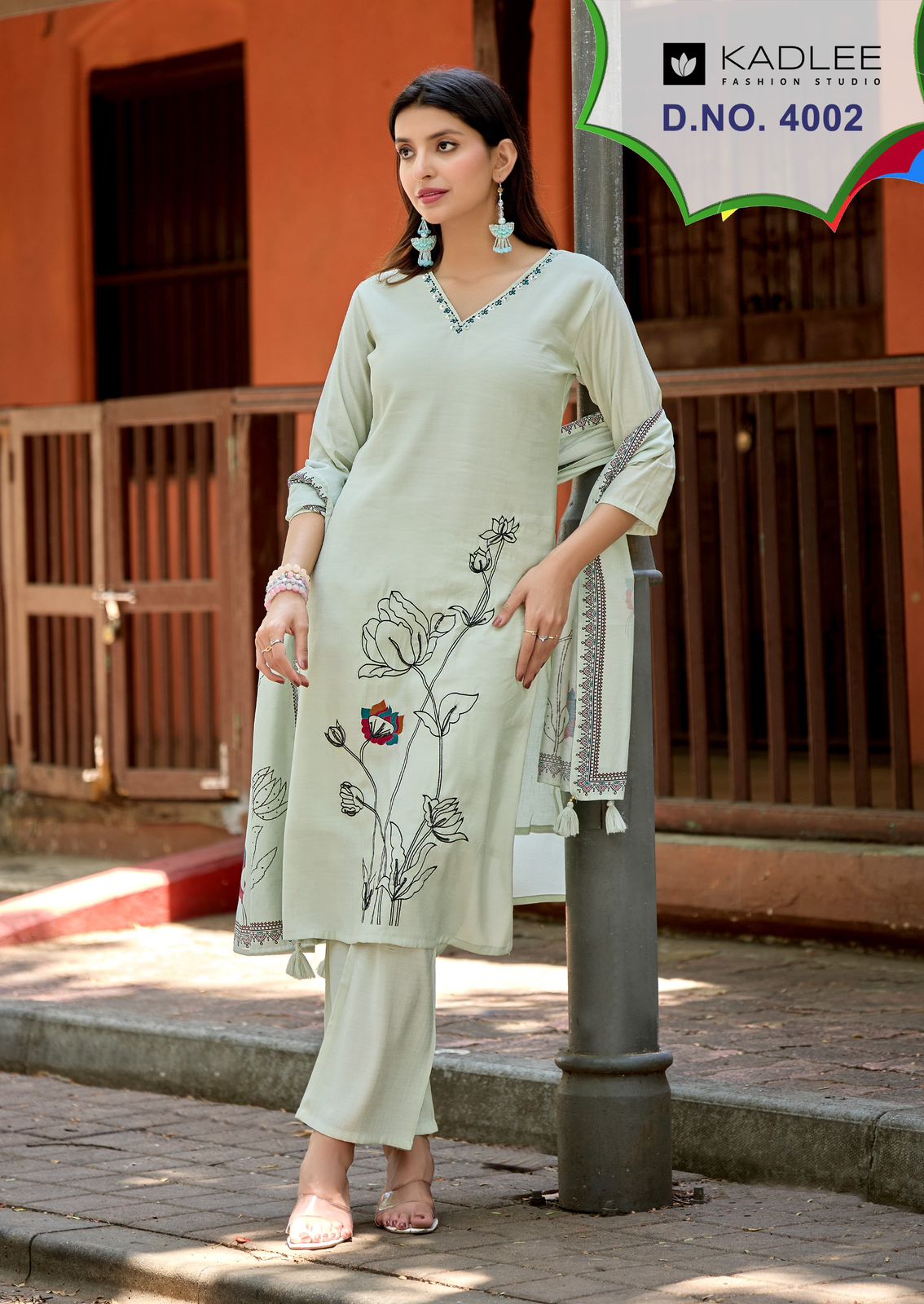 Raahi Kadlee Roman Silk Readymade Pant Style Suits Supplier