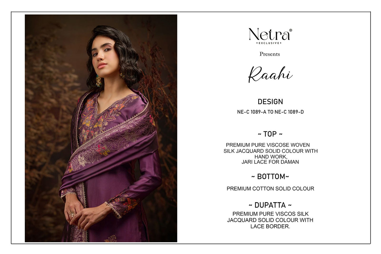 Raahi Netra Premium Viscose Pant Style Suits Manufacturer India