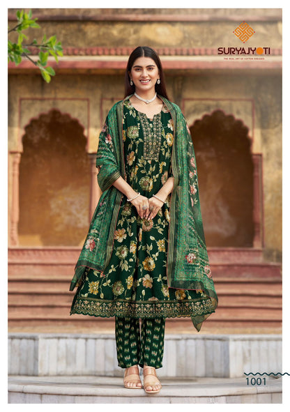 Raahi Vol 1 Suryajyoti Rayon Readymade Anarkali Suits Manufacturer