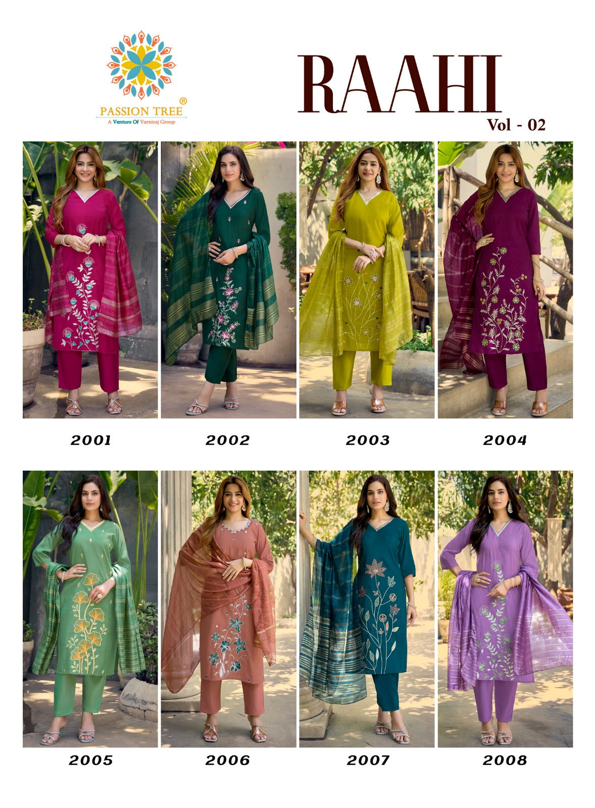 Raahi Vol 2 Passion Tree Roman Silk Readymade Pant Style Suits Manufacturer Gujarat