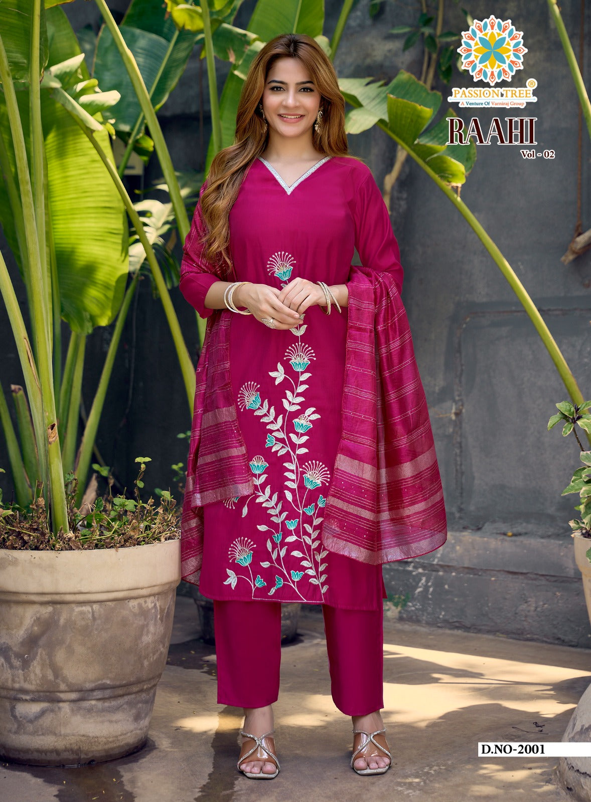 Raahi Vol 2 Passion Tree Roman Silk Readymade Pant Style Suits Manufacturer Gujarat