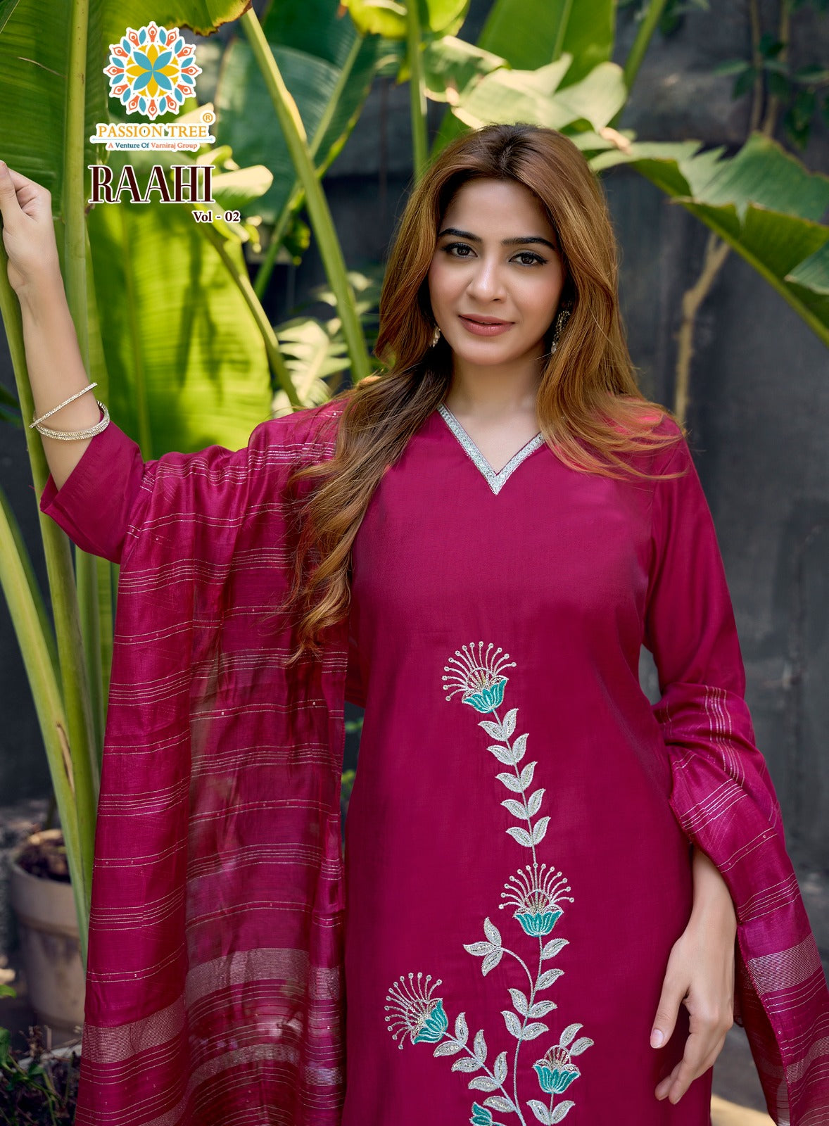 Raahi Vol 2 Passion Tree Roman Silk Readymade Pant Style Suits Manufacturer Gujarat