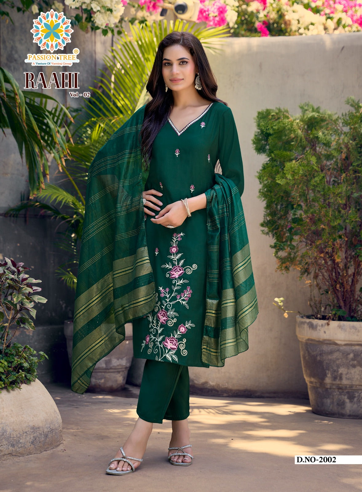Raahi Vol 2 Passion Tree Roman Silk Readymade Pant Style Suits Manufacturer Gujarat