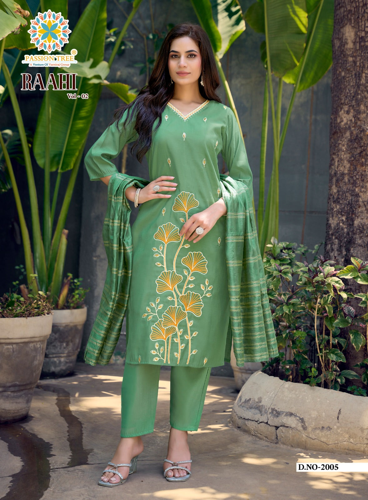 Raahi Vol 2 Passion Tree Roman Silk Readymade Pant Style Suits Manufacturer Gujarat