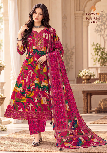 Raahi Vol 2 Suryajyoti Rayon Readymade Anarkali Suits Exporter Ahmedabad
