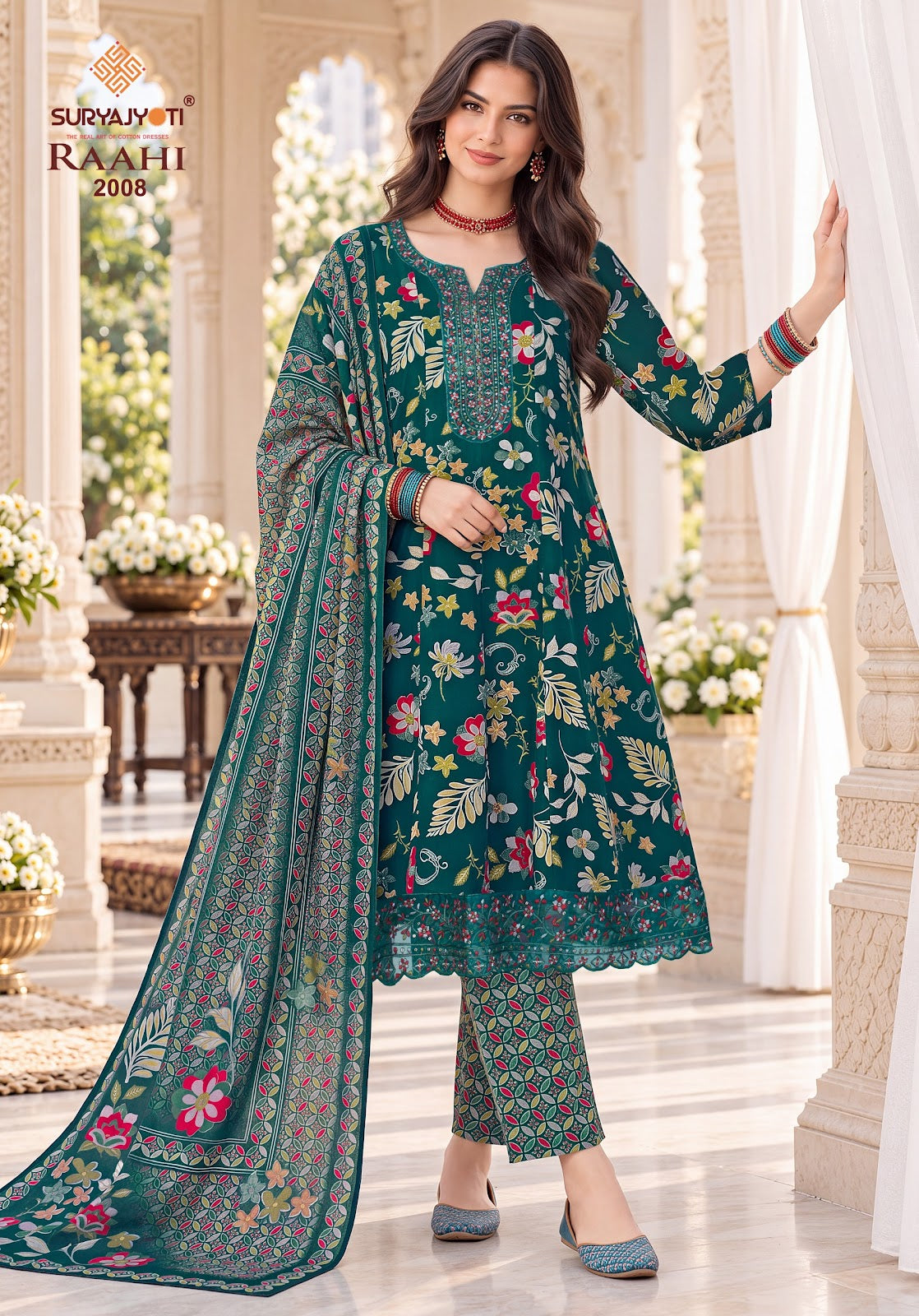 Raahi Vol 2 Suryajyoti Rayon Readymade Anarkali Suits Exporter Ahmedabad