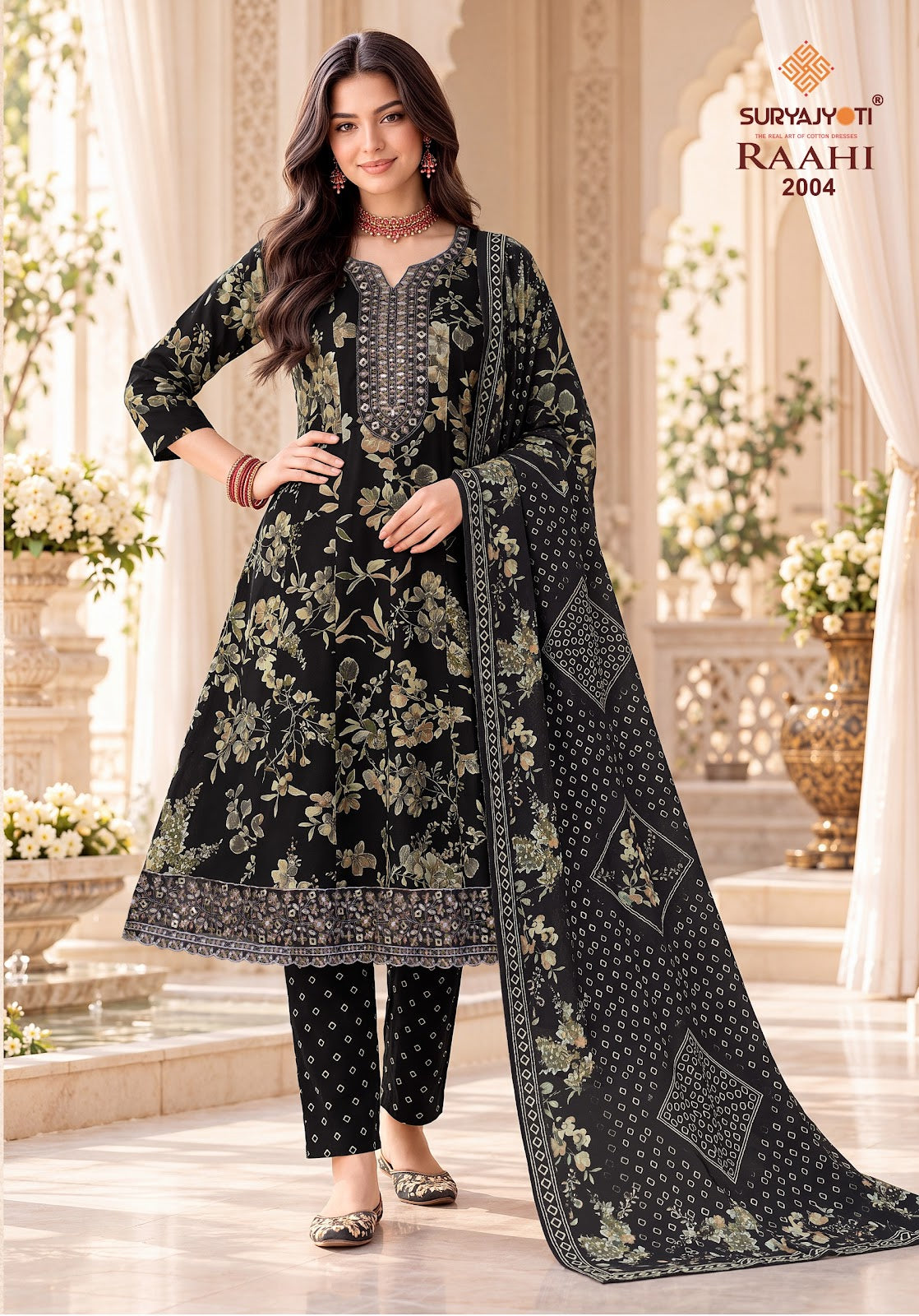 Raahi Vol 2 Suryajyoti Rayon Readymade Anarkali Suits Exporter Ahmedabad