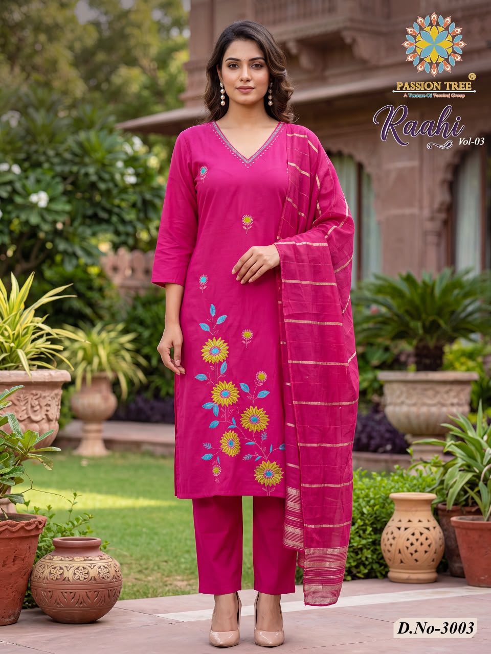 Raahi Vol 3 Passion Tree Roman Silk Readymade Pant Style Suits Exporter Gujarat