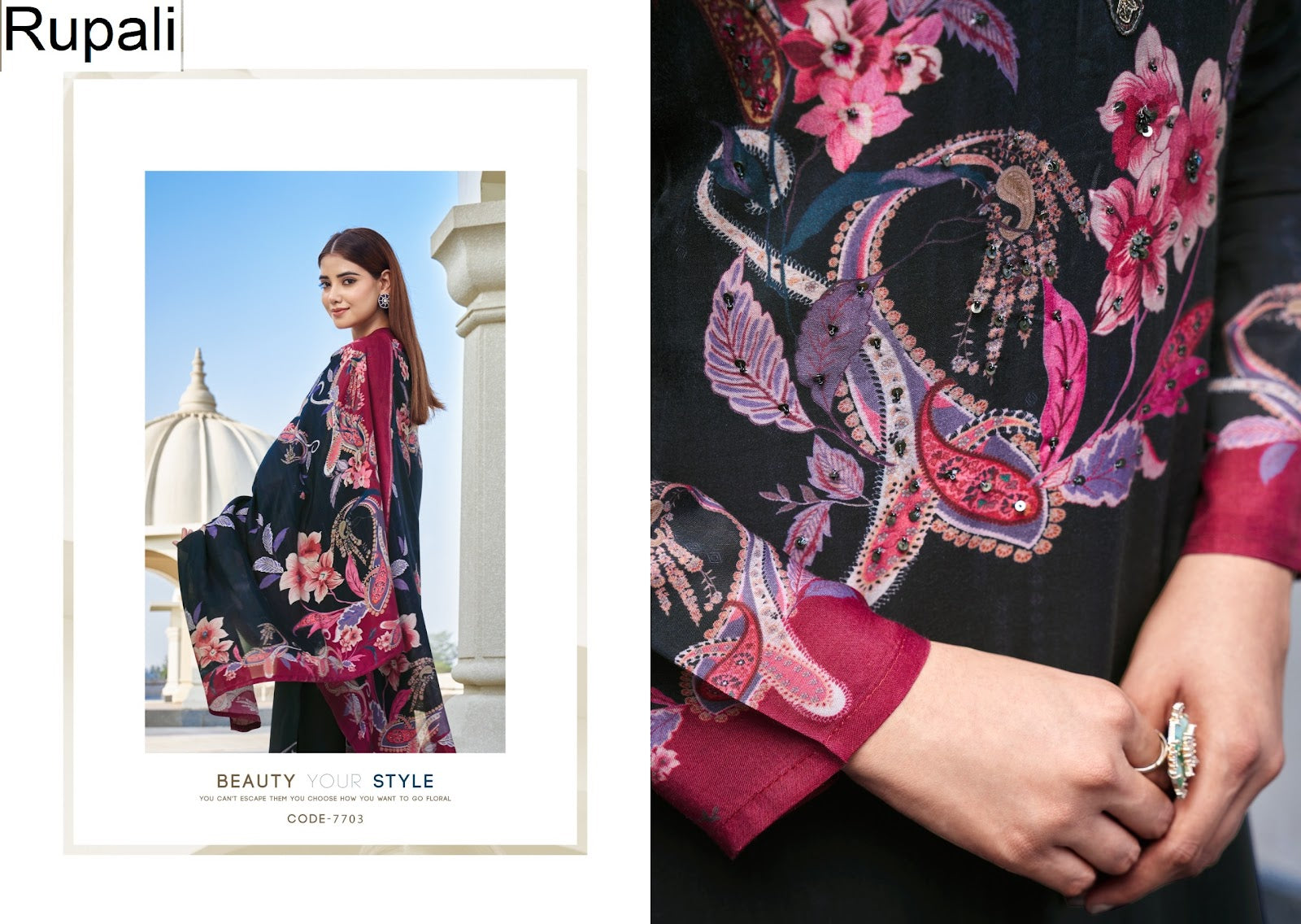 Raahi Vol 3 Rupali Muslin Pant Style Suits Wholesaler Ahmedabad