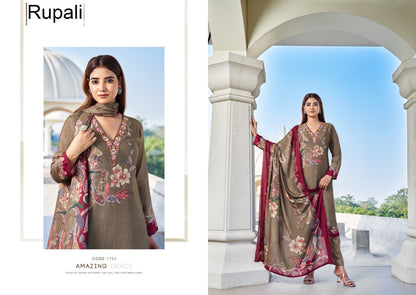 Raahi Vol 3 Rupali Muslin Pant Style Suits Wholesaler Ahmedabad