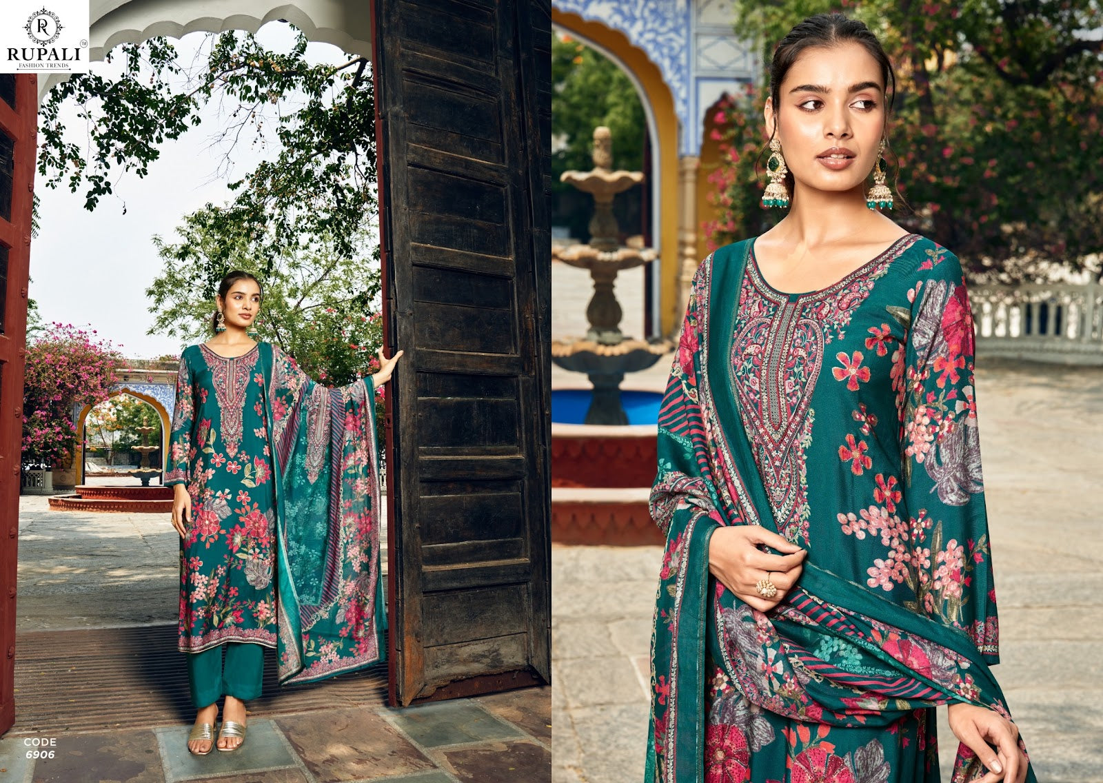 Raahi Vol 4 Rupali Muslin Pant Style Suits Wholesale Rate