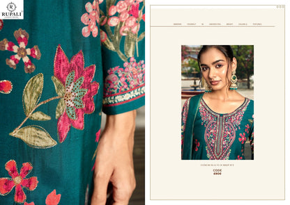 Raahi Vol 4 Rupali Muslin Pant Style Suits Wholesale Rate