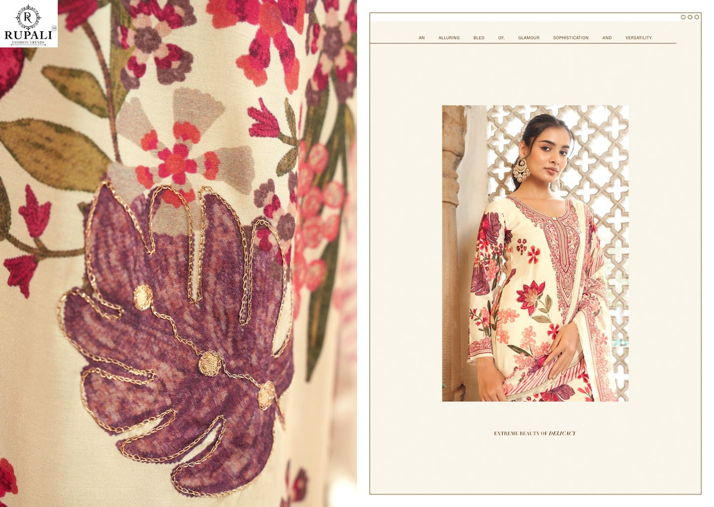 Raahi Vol 4 Rupali Muslin Pant Style Suits Wholesale Rate