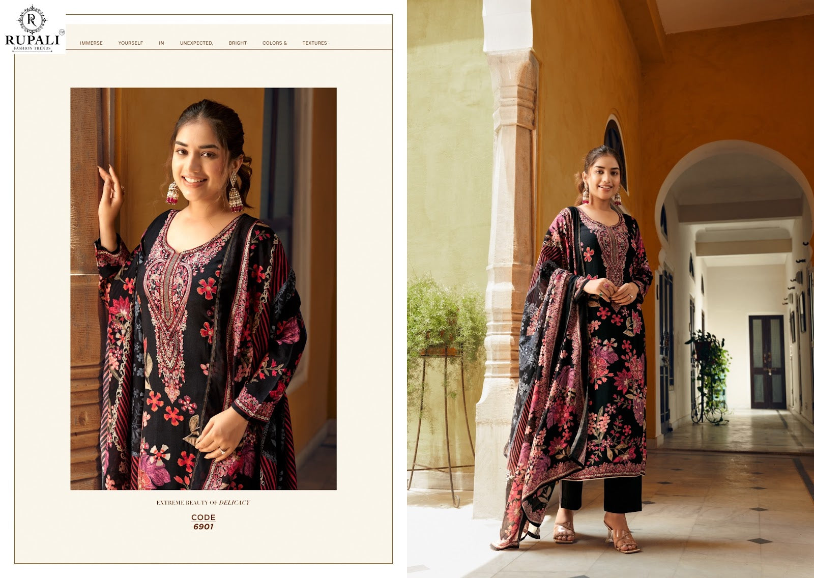 Raahi Vol 4 Rupali Muslin Pant Style Suits Wholesale Rate