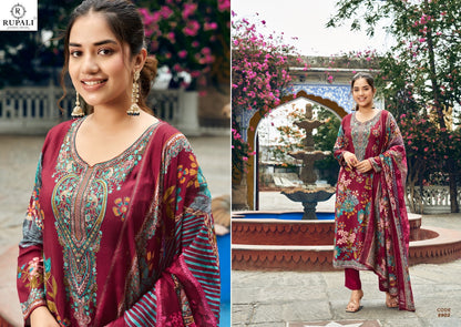 Raahi Vol 4 Rupali Muslin Pant Style Suits Wholesale Rate