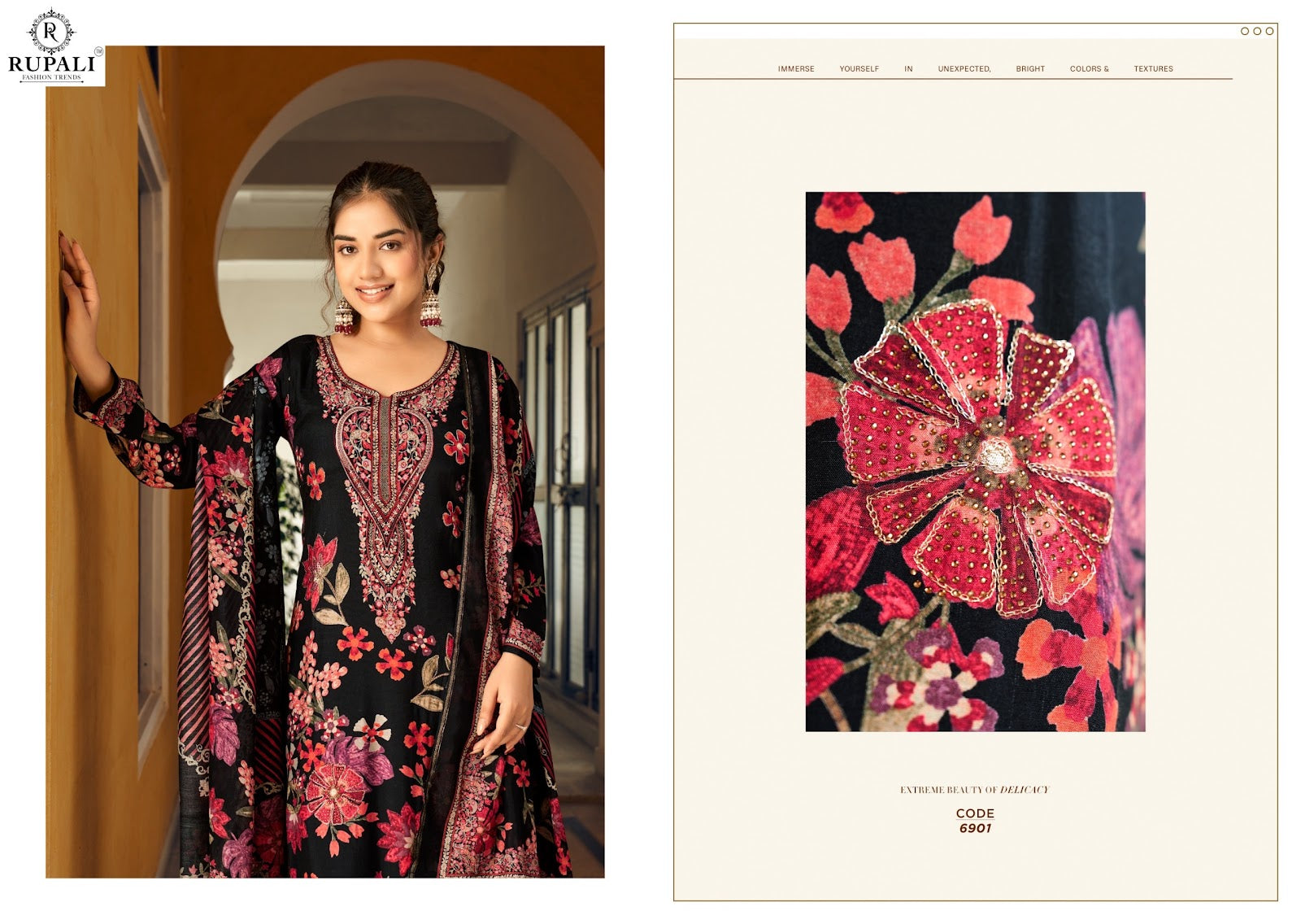 Raahi Vol 4 Rupali Muslin Pant Style Suits Wholesale Rate