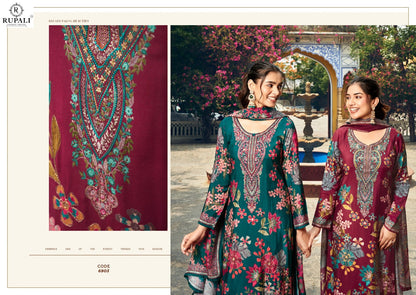 Raahi Vol 4 Rupali Muslin Pant Style Suits Wholesale Rate