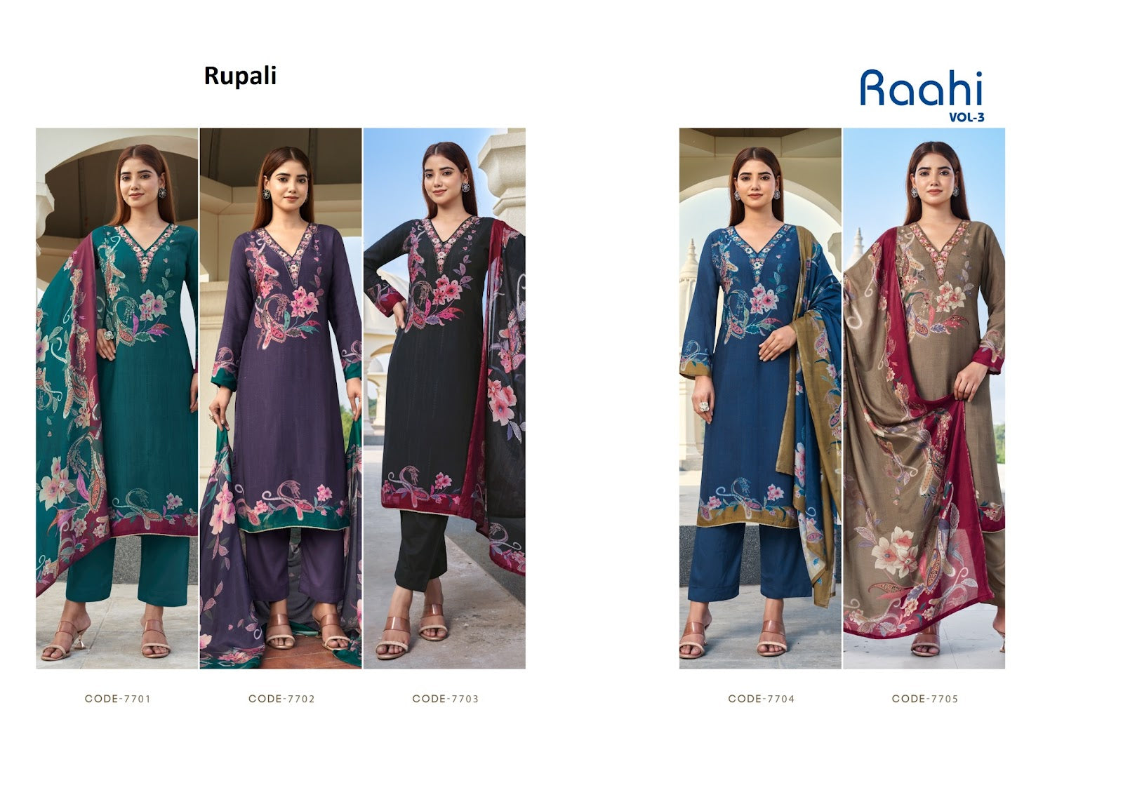 Raahi Vol 6 Rupali Pashmina Suits Exporter Gujarat