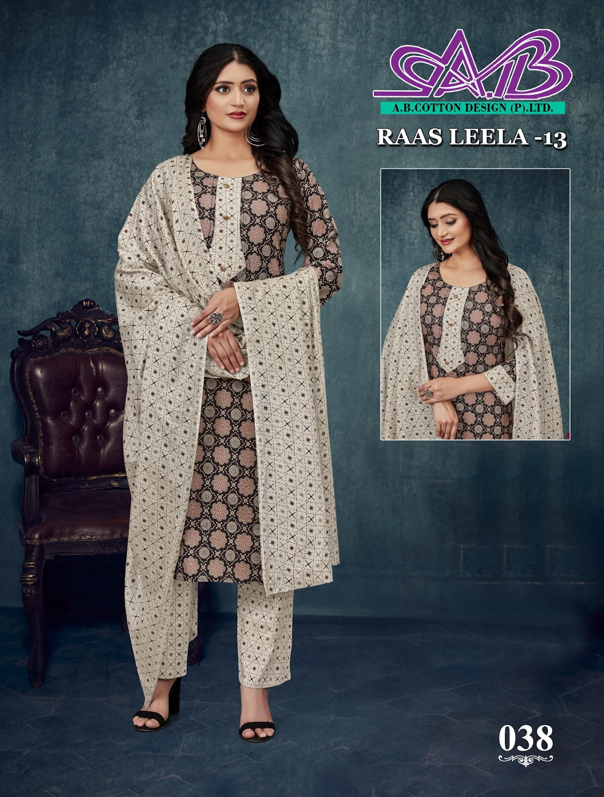 Raas Leela 13 Ab Pure Cotton Readymade Pant Style Suits Wholesale