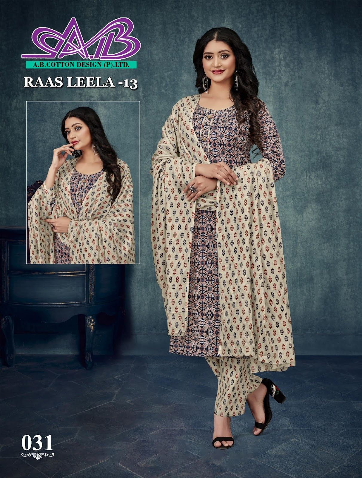 Raas Leela 13 Ab Pure Cotton Readymade Pant Style Suits Wholesale