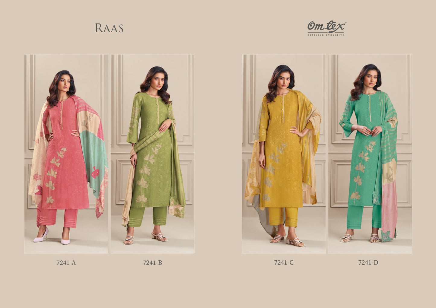 Raas Omtex Linen Cotton Pant Style Suits Manufacturer India