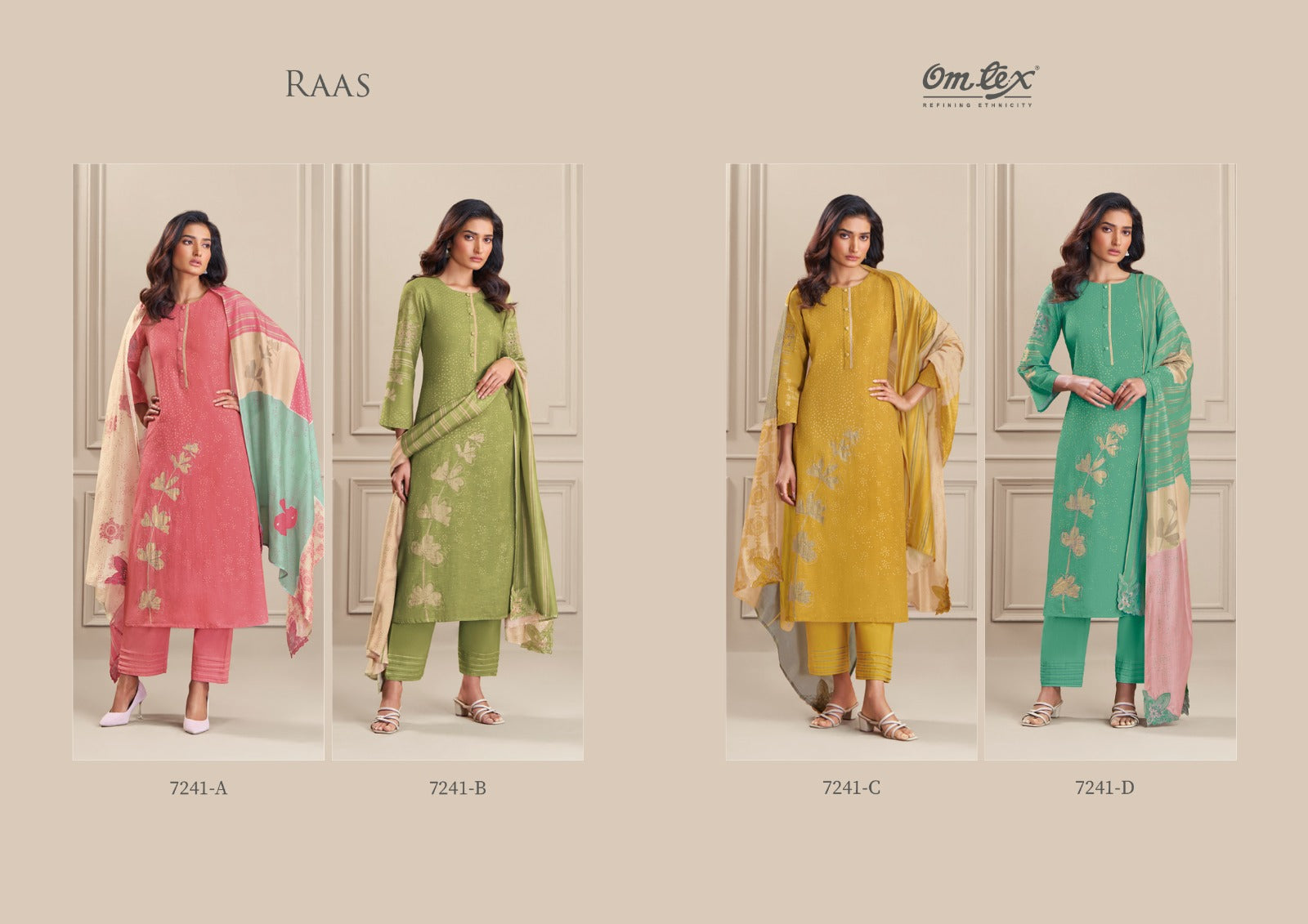 Raas Omtex Linen Cotton Pant Style Suits Manufacturer India