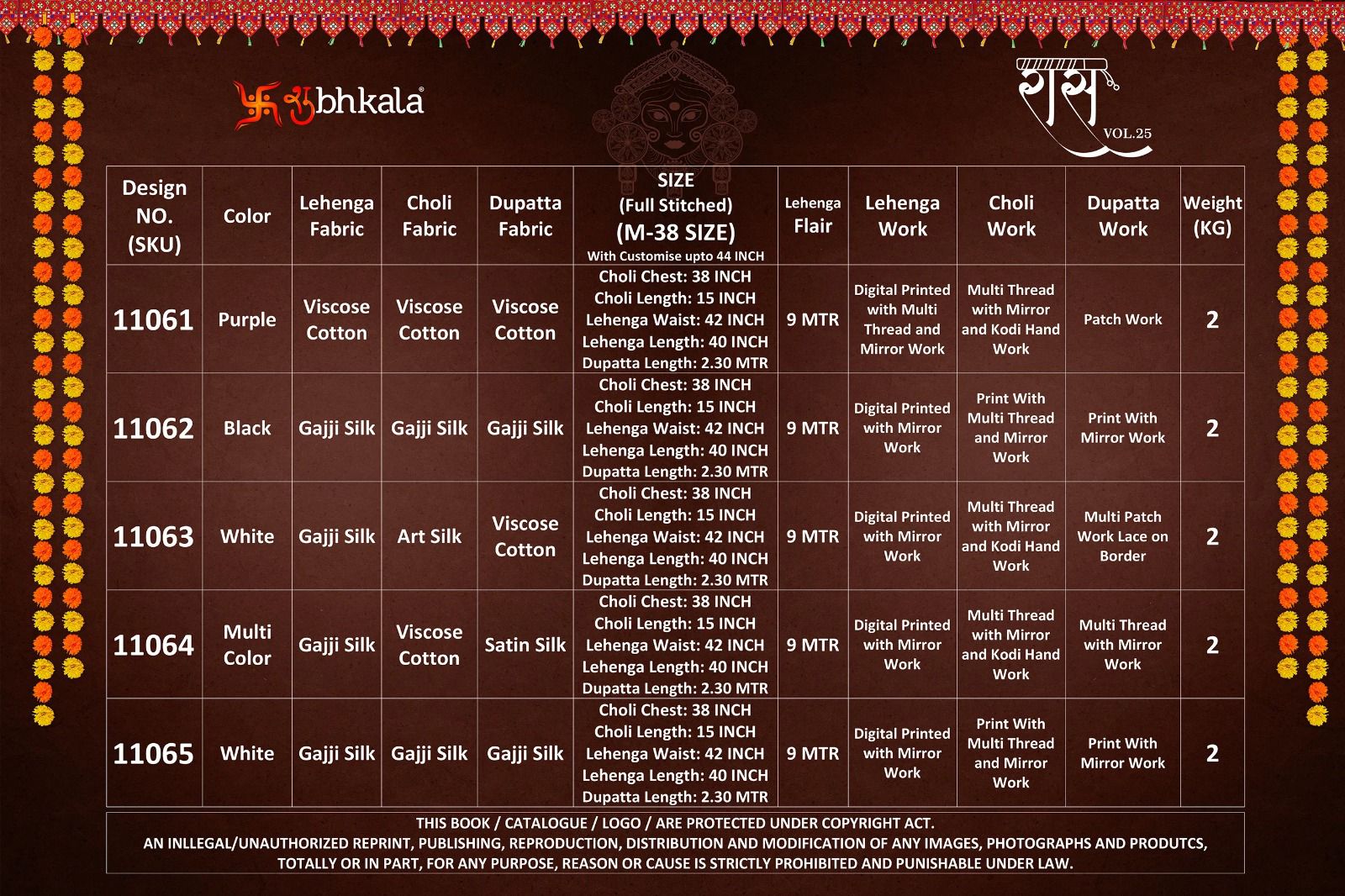 Raas Vol 25 Navratri 2025 Shubhkala Viscose Cotton Chaniya Choli Manufacturer