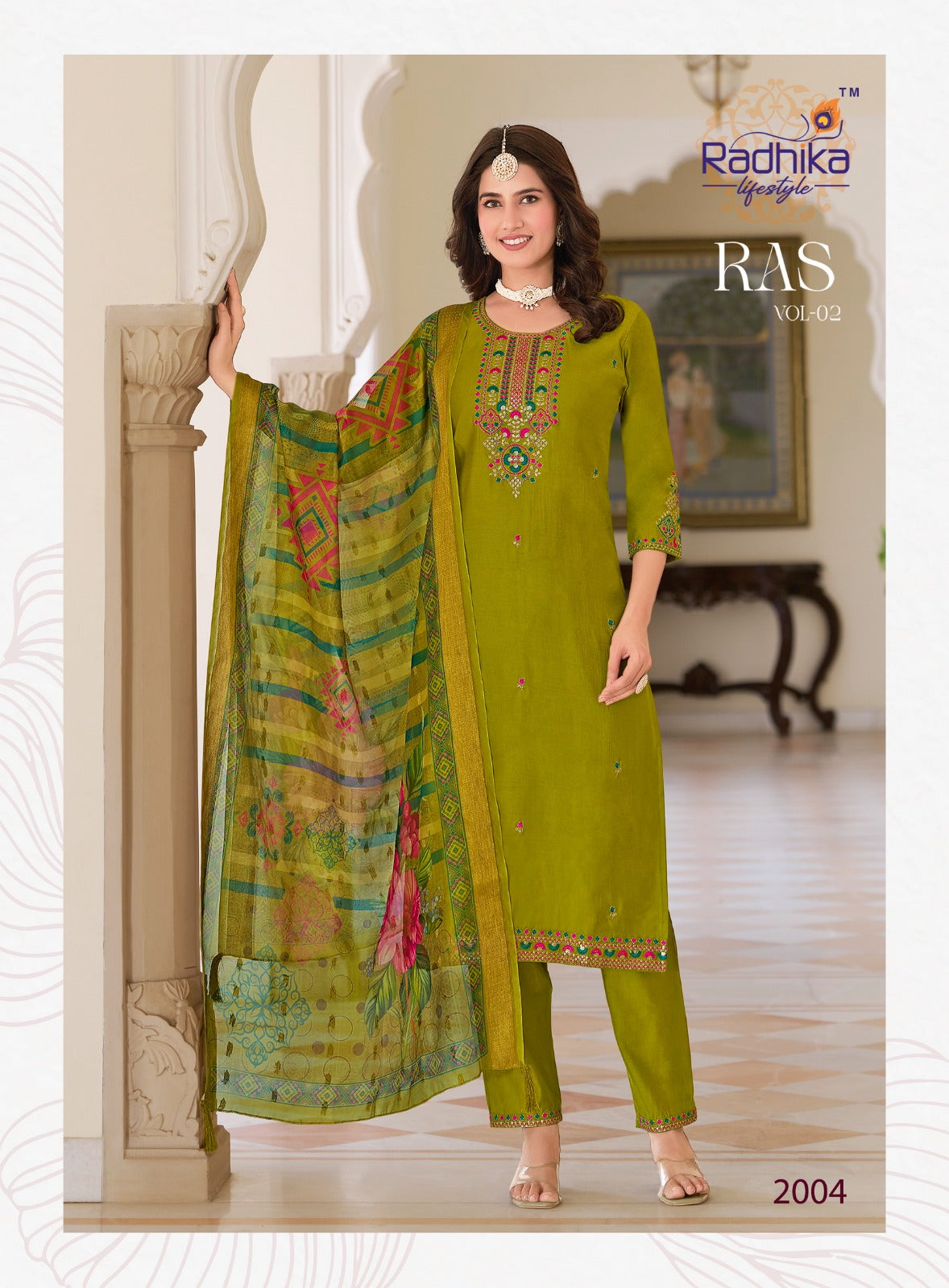Raas Vol 2 Radhika Lifestyle Vertican Readymade Pant Style Suits Supplier Gujarat