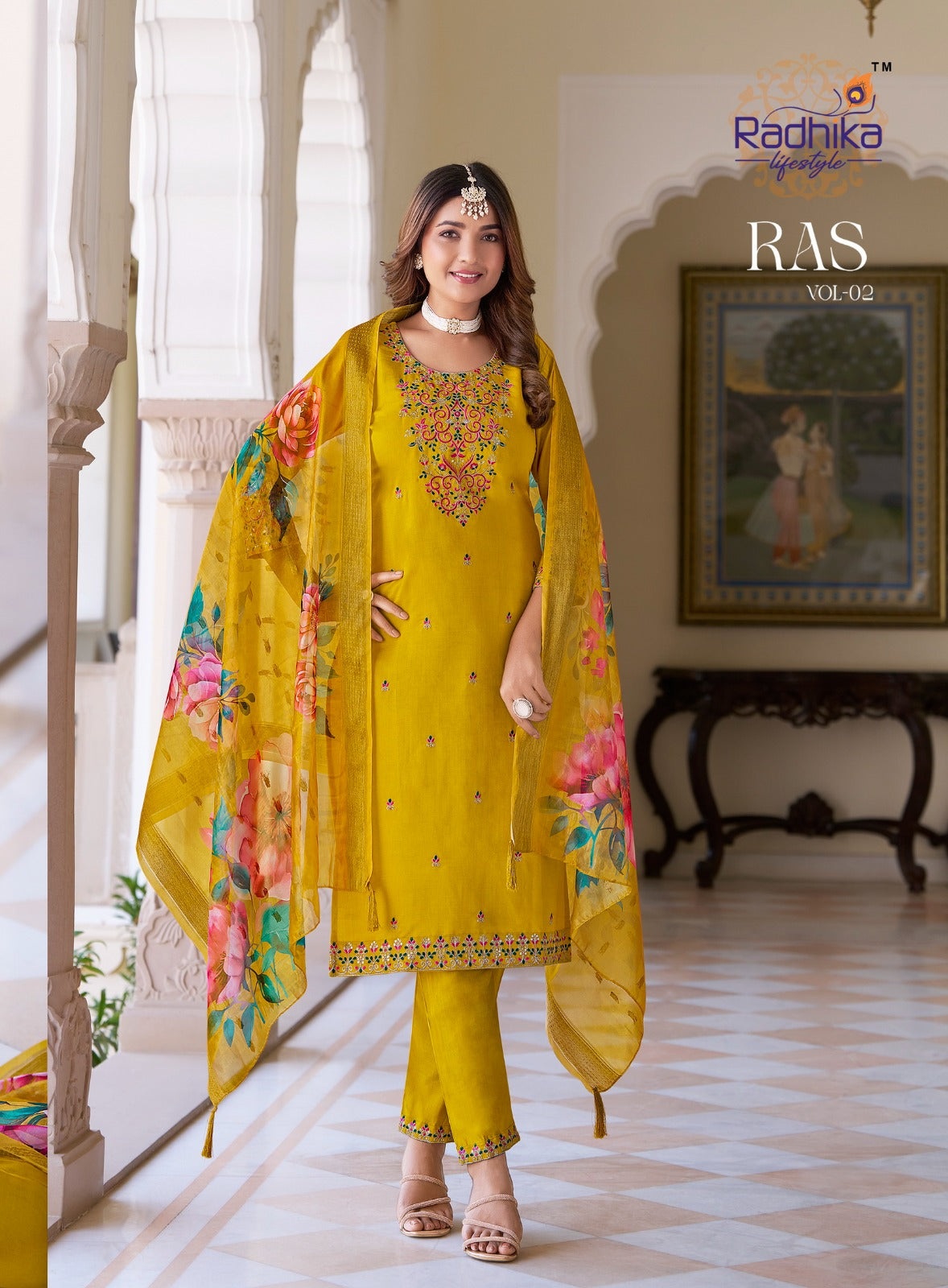 Raas Vol 2 Radhika Lifestyle Vertican Readymade Pant Style Suits Supplier Gujarat