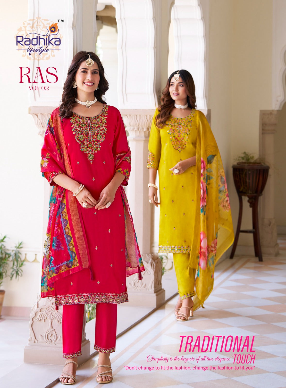 Raas Vol 2 Radhika Lifestyle Vertican Readymade Pant Style Suits Supplier Gujarat