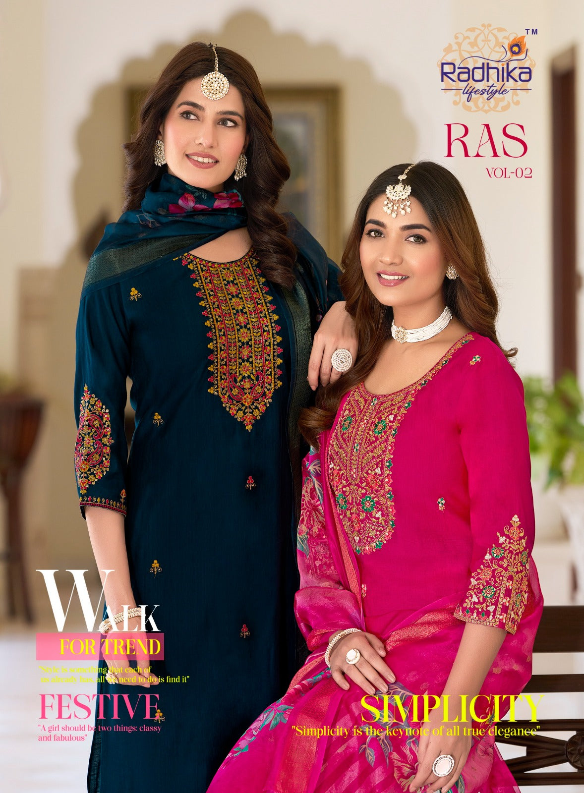 Raas Vol 2 Radhika Lifestyle Vertican Readymade Pant Style Suits Supplier Gujarat