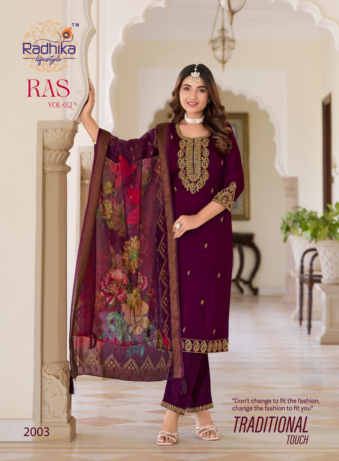 Raas Vol 2 Radhika Lifestyle Vertican Readymade Pant Style Suits Supplier Gujarat