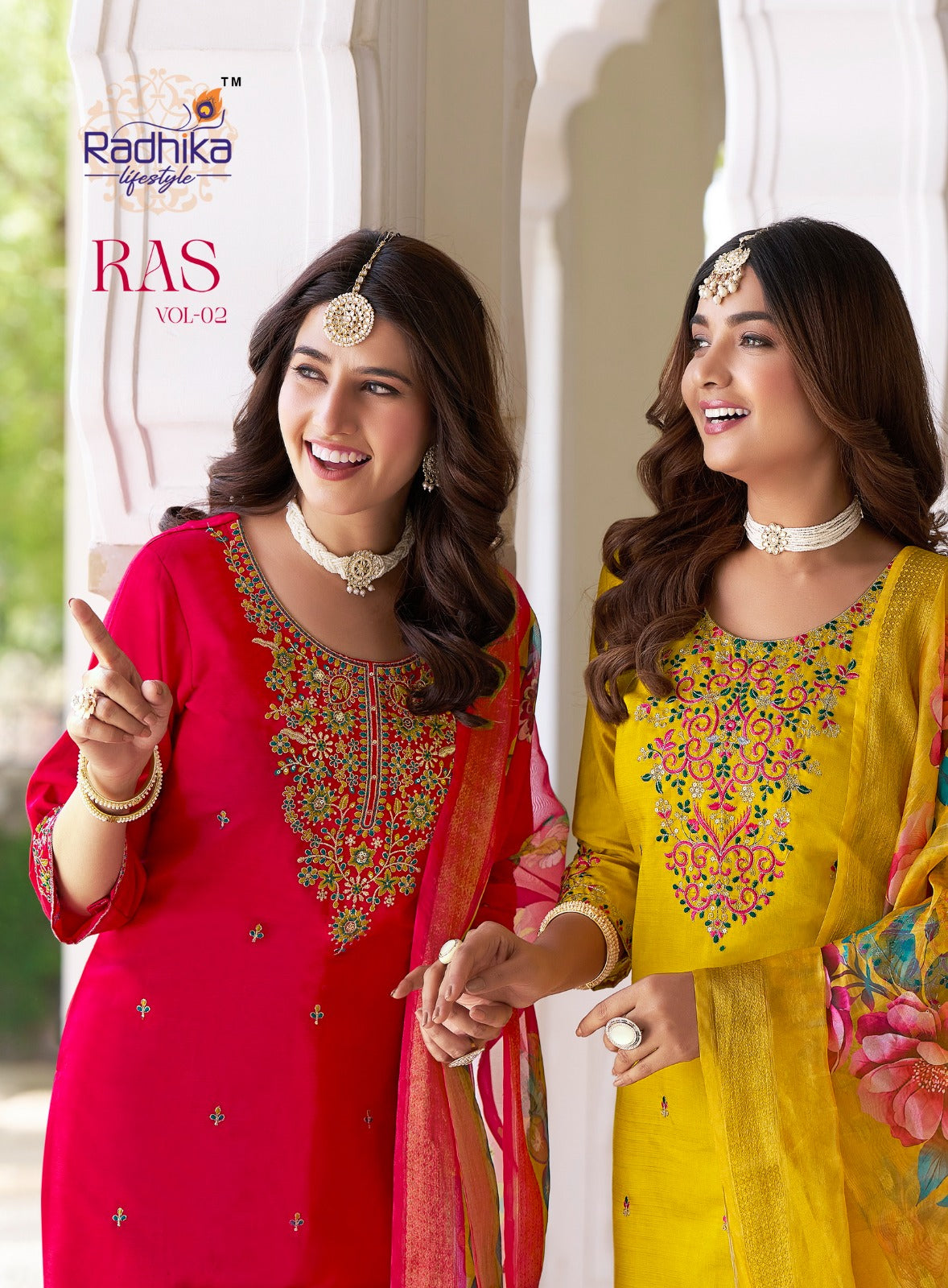 Raas Vol 2 Radhika Lifestyle Vertican Readymade Pant Style Suits Supplier Gujarat