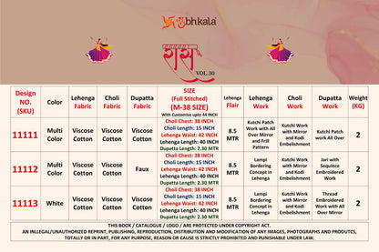 Raas Vol 30 Navratri 2025 Shubhkala Viscose Cotton Chaniya Choli Wholesale Rate